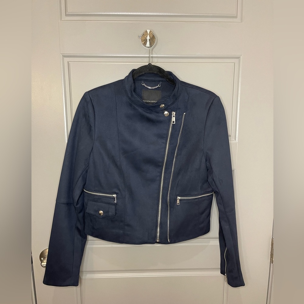 Banana Republic Suede Navy Blue Jacket, Size Small